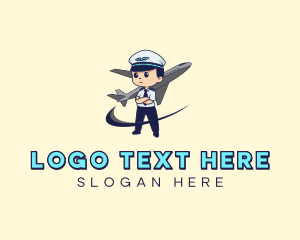 CHIBI - Airplane Aircraft Pilot Mascot logo design