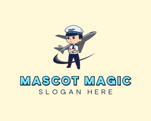 Mascot - Airplane Aircraft Pilot Mascot logo design