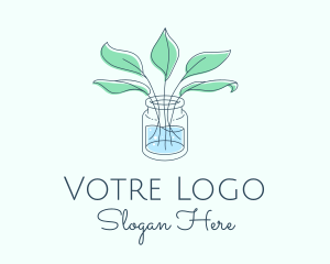 Plant Vase Watercolor Logo