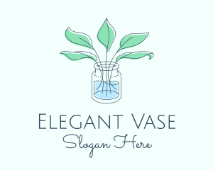 Plant Vase Watercolor logo design