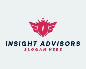 Wings Shield Aviation Academy logo design