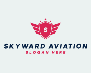 Wings Shield Aviation Academy logo design