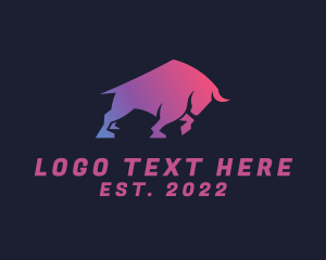 Digital Marketing - Gradient Raging Bull logo design