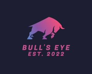 Gradient Raging Bull logo design