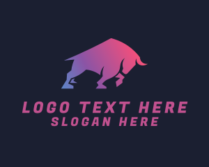 Gradient Raging Bull Logo