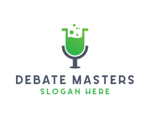 Debate - Lab Test Tube Mic logo design