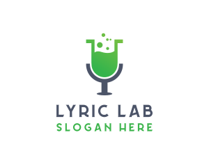 Lab Test Tube Mic logo design