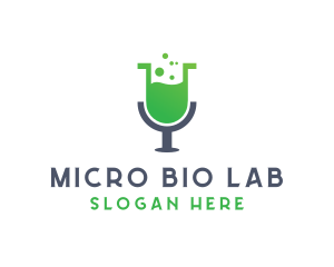 Lab Test Tube Mic logo design