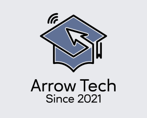 Signal Arrow Graduation Cap logo design