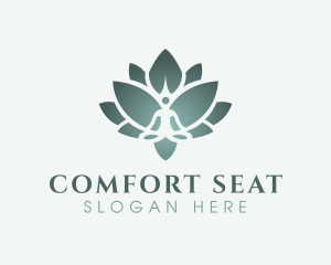 Sitting Meditation Lotus logo design