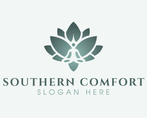 Sitting Meditation Lotus logo design