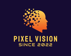 Artificial Intelligence Digital Pixel  logo design