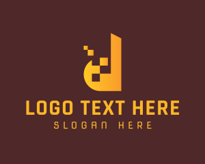 Letter D - Digital Cyber Pixel logo design