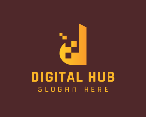 Digital Cyber Pixel logo design