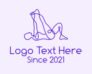 Pose - Violet Stretch Monoline logo design