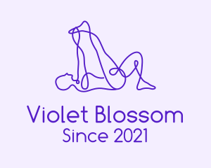 Violet Stretch Monoline logo design