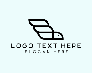 Minimalist Bird Wing logo design