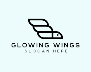 Minimalist Bird Wing logo design