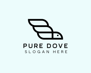 Minimalist Bird Wing logo design