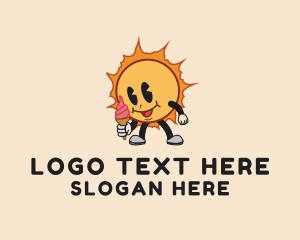 Food - Summer Ice Cream Cartoon logo design