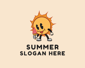 Summer Ice Cream Cartoon logo design