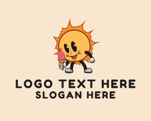 Sun - Summer Ice Cream Cartoon logo design