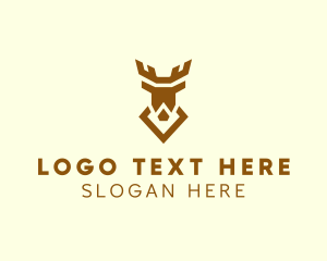 Moose - Stag Antler Diamond logo design