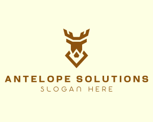 Antelope - Stag Antler Diamond logo design