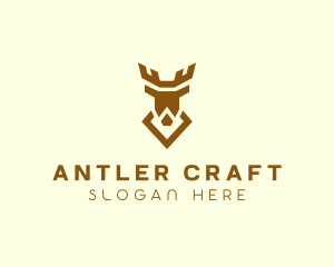 Stag Antler Diamond logo design