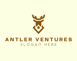 Stag Antler Diamond logo design