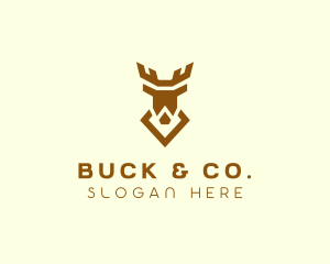 Stag Antler Diamond logo design