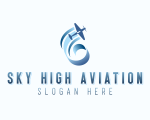 Plane Aviation Pilot logo design