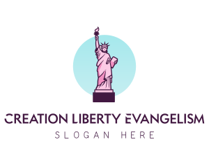 Pink Statue of Liberty logo design