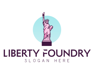 Pink Statue of Liberty logo design