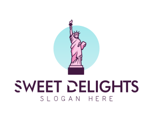 Pink Statue of Liberty logo design