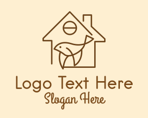 Wing - Cute Bird House logo design