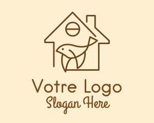 Wing - Cute Bird House logo design