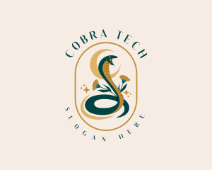 Flower Snake Moon logo design