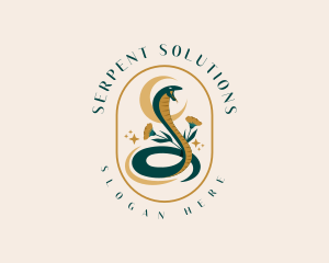 Flower Snake Moon logo design