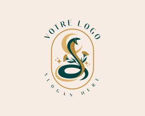 Viper - Flower Snake Moon logo design