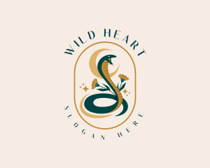 Flower Snake Moon logo design