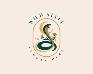 Flower Snake Moon logo design