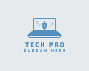 Pc - Computer Laptop Charging logo design