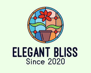 Bloom - Stained Glass Flower Pot logo design