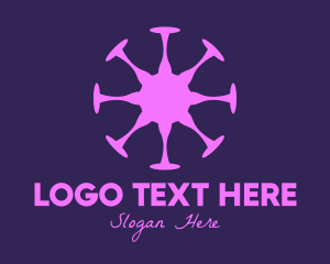 Coughing - Purple Virus Symbol logo design