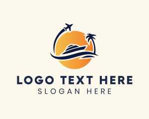 Sunset - Airplane Ship Travel logo design