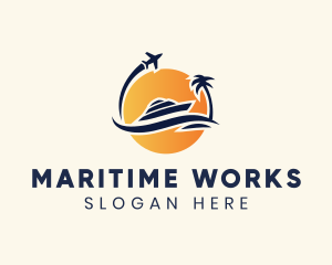 Airplane Ship Travel logo design