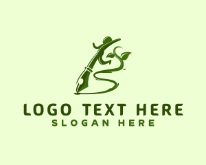 School Item - Pen Writer Vine logo design