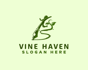 Pen Writer Vine logo design