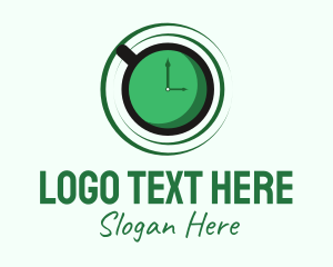 Watch - Green Tea Time Clock logo design